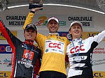The final podium of the Criterium International 2008: Sanchez, Voigt, Larsson